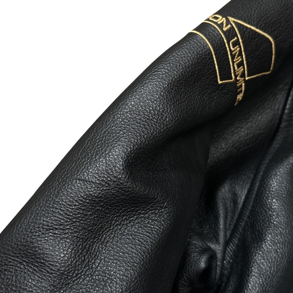 Vintage Diamond Aircraft Logo Aviator Bomber Leather Jacket Mens Large - Picture 6 of 15